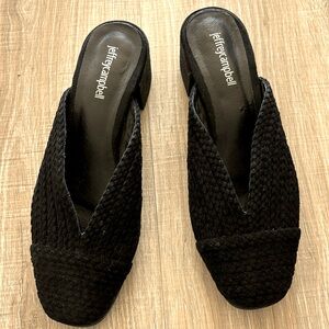 Jeffrey Campbell Black Woven Mules